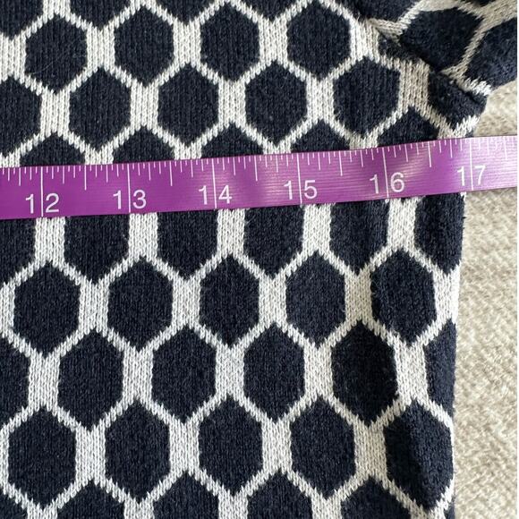 Banana Republic Navy and White Sweater Size M Geometric Print Nautical Crew Neck - Picture 6 of 7